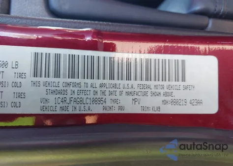 2020 Jeep Grand Cherokee Altitude 4X4 z USA, uszkodzony, nr VIN 1C4RJFAG8LC108954